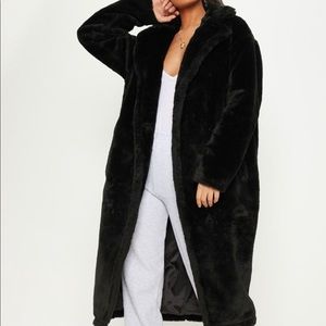 Black Faux Fur Coat